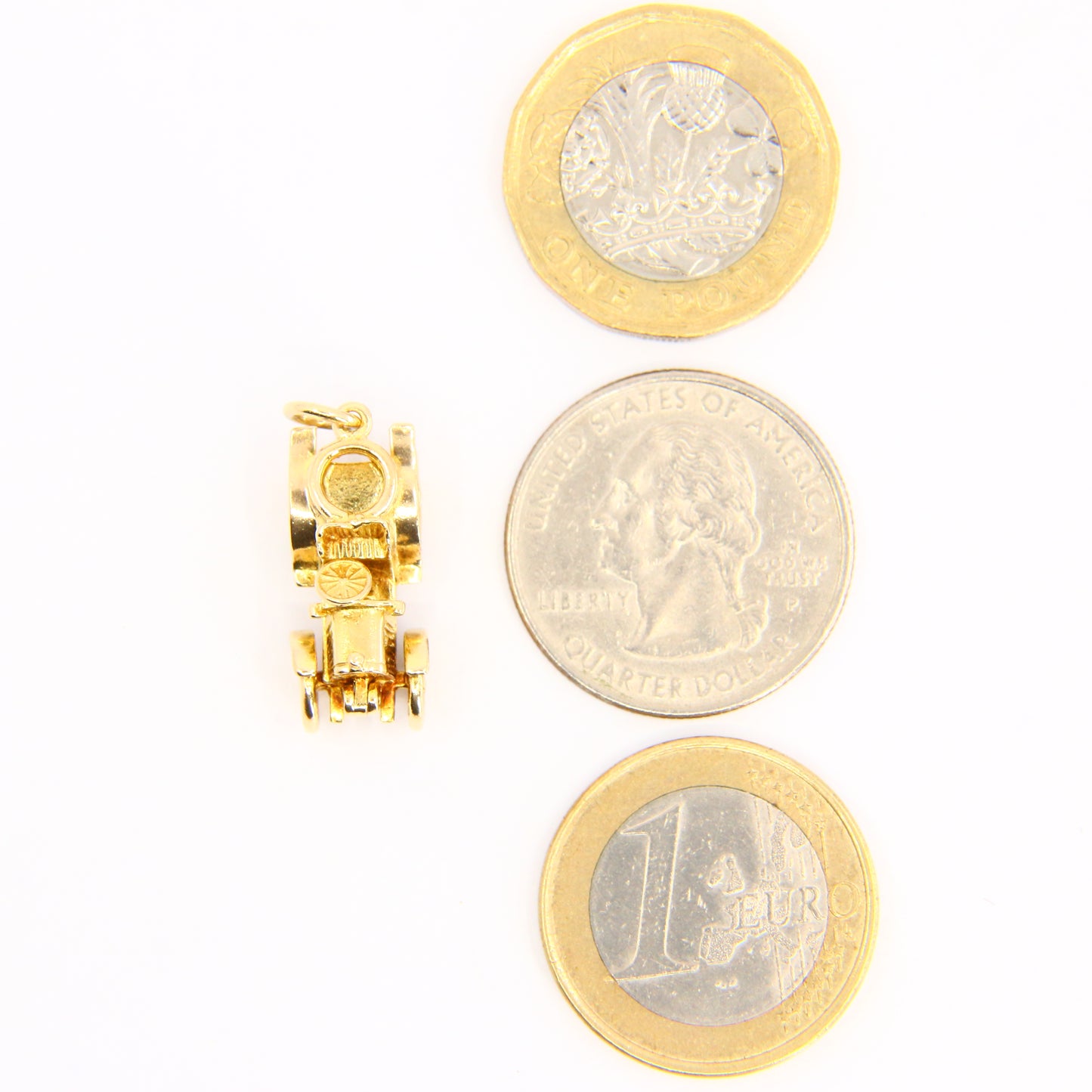 Vintage 9ct Automobile Opening Charm Detailed Yellow Gold Hallmarked Car Pendant