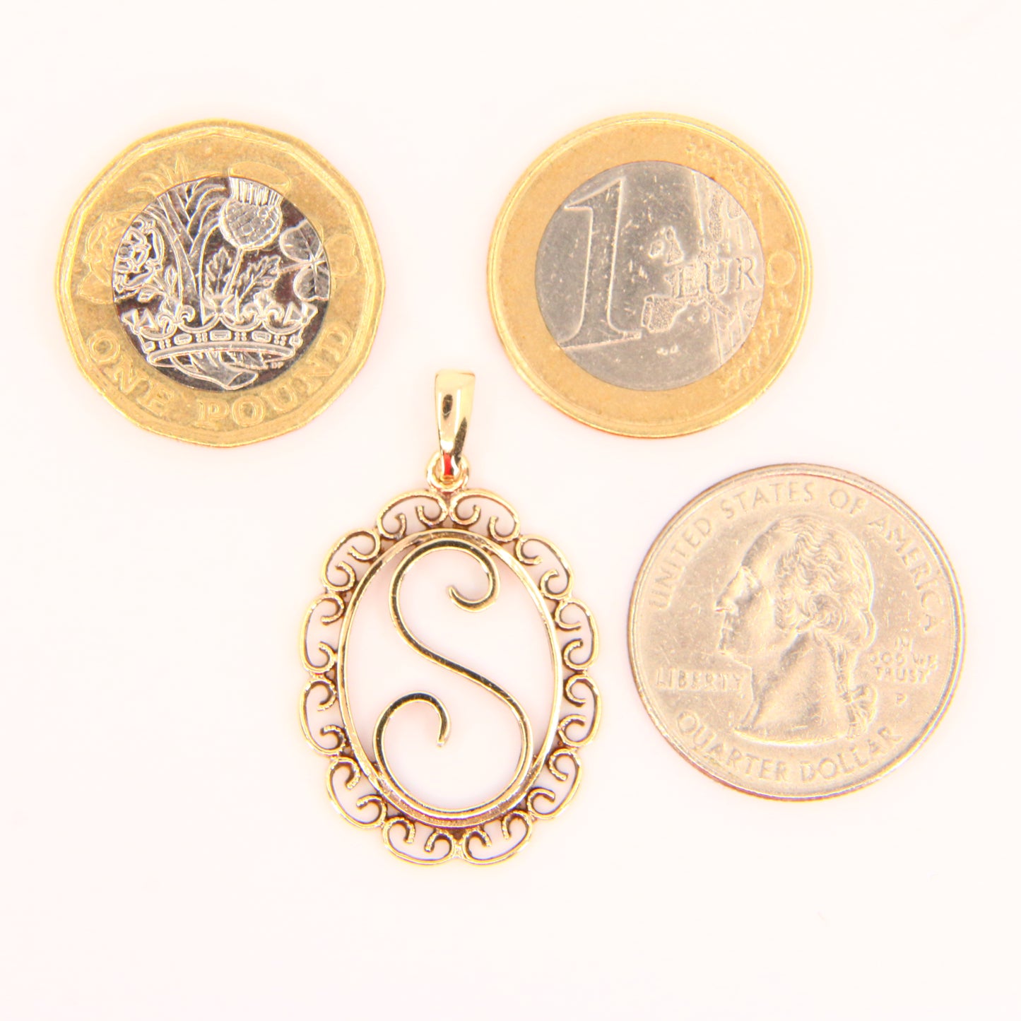 Vintage 9ct Gold 'S' Pendant Charm Hallmarked Solid Yellow Gold Letter Jewellery Gift