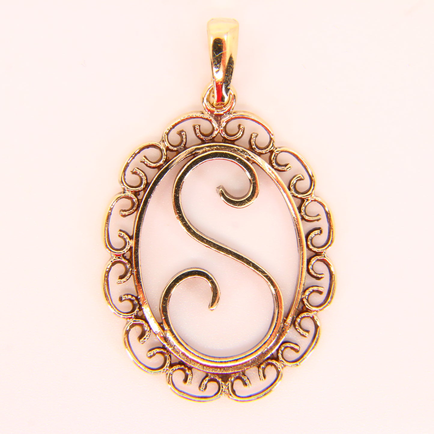 Vintage 9ct Gold 'S' Pendant Charm Hallmarked Solid Yellow Gold Letter Jewellery Gift