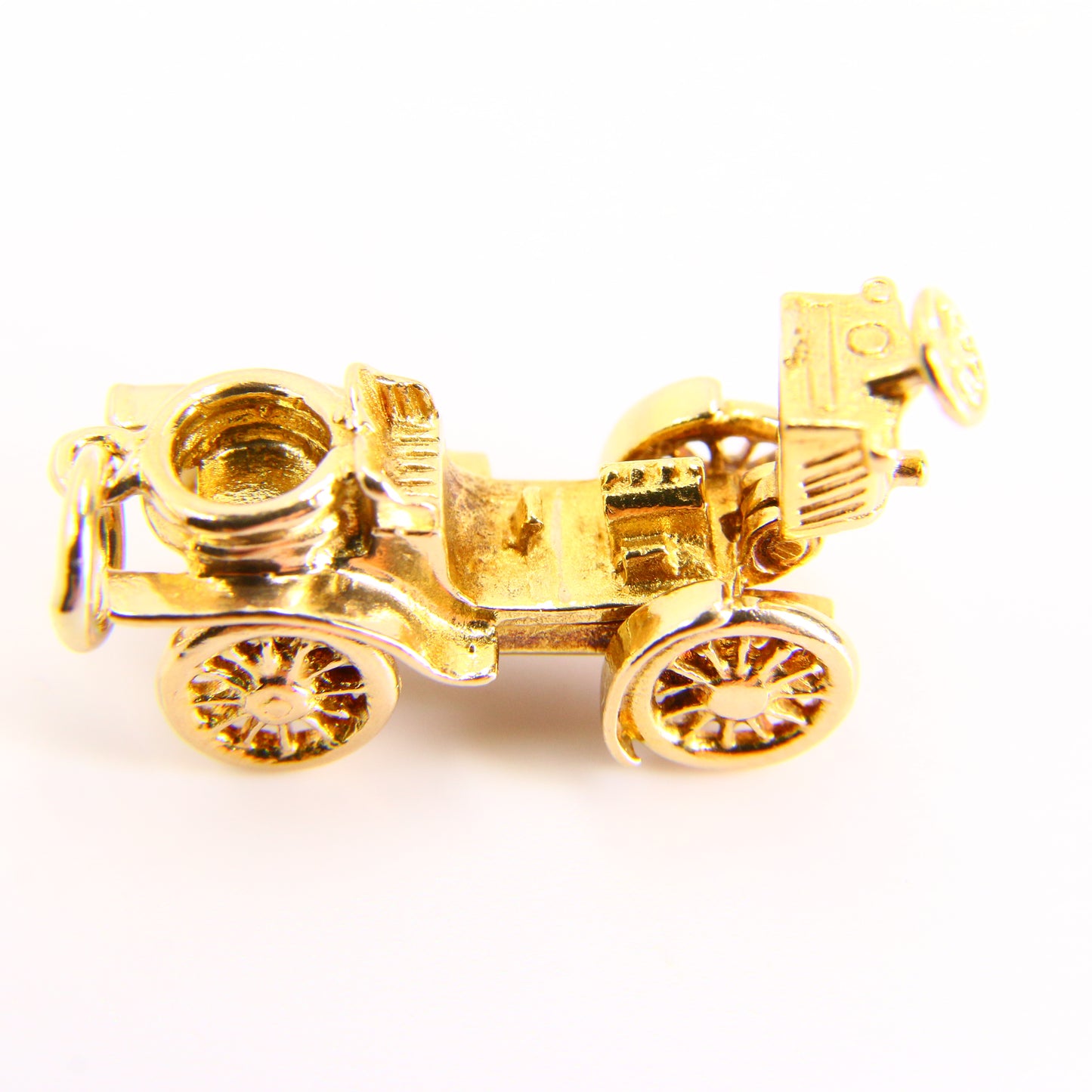 Vintage 9ct Automobile Opening Charm Detailed Yellow Gold Hallmarked Car Pendant