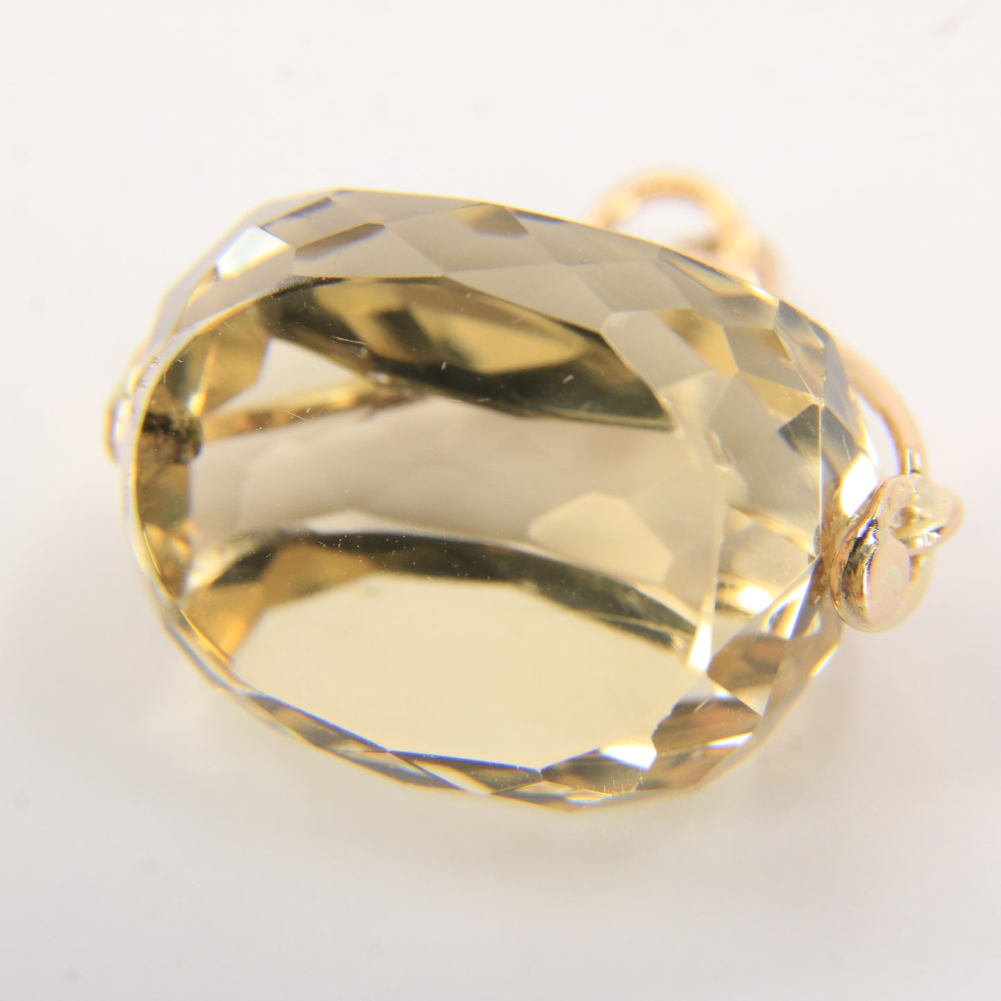 Vintage 9ct Hallmarked Citrine Spinner Pendant Yellow Gold Charm