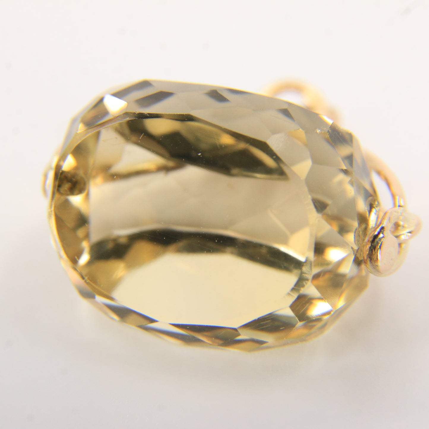 Vintage 9ct Hallmarked Citrine Spinner Pendant Yellow Gold Charm