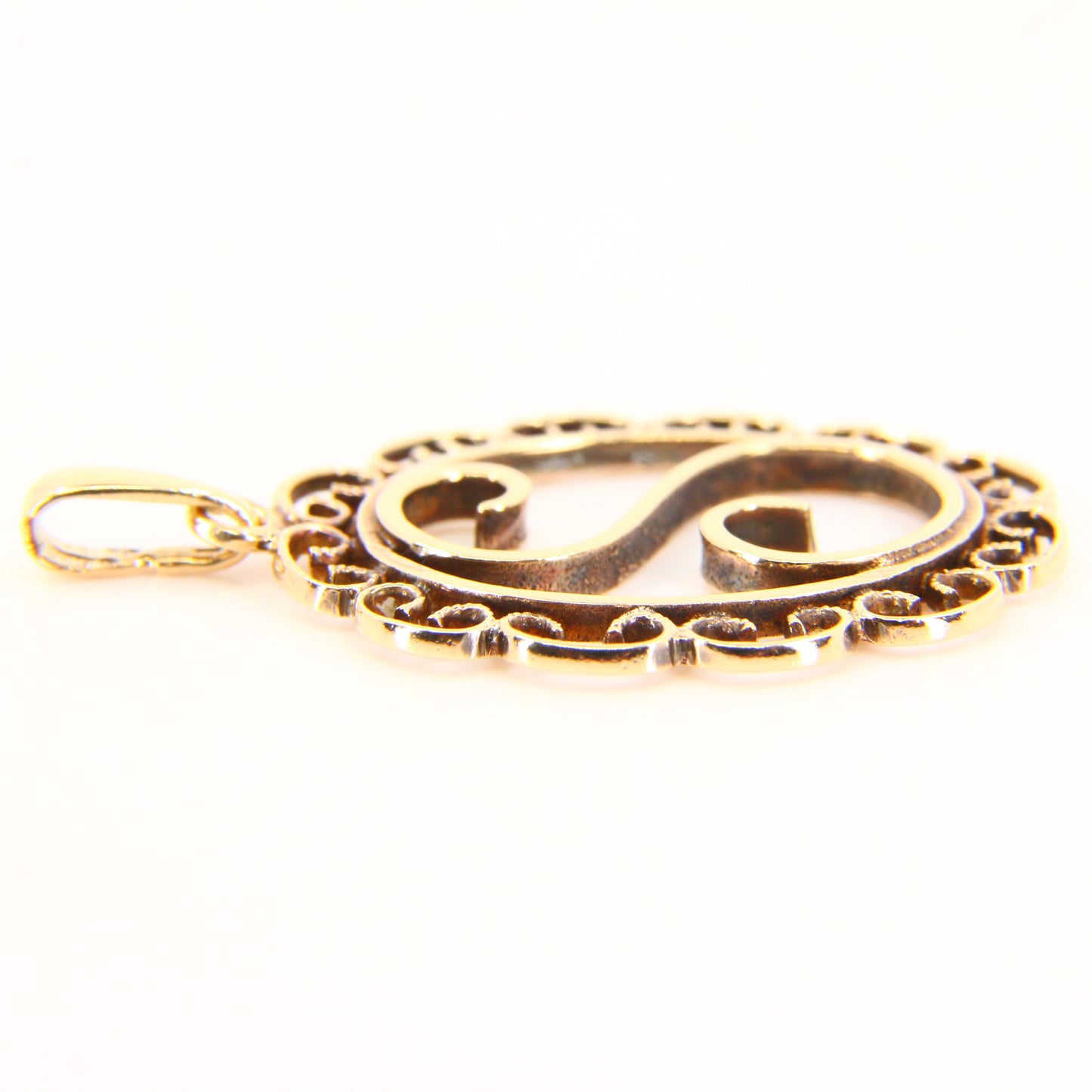 Vintage 9ct Gold 'S' Pendant Charm Hallmarked Solid Yellow Gold Letter Jewellery Gift