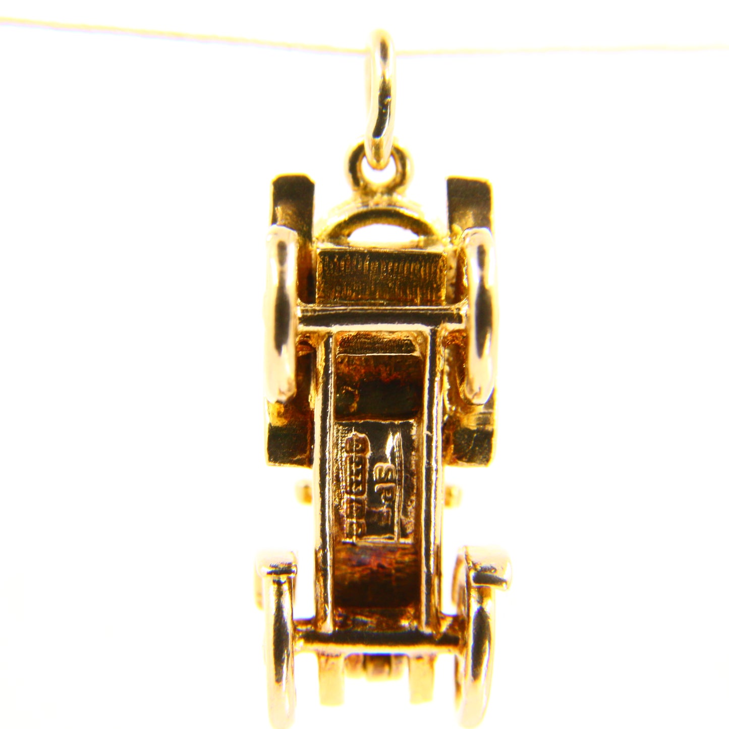 Vintage 9ct Automobile Opening Charm Detailed Yellow Gold Hallmarked Car Pendant