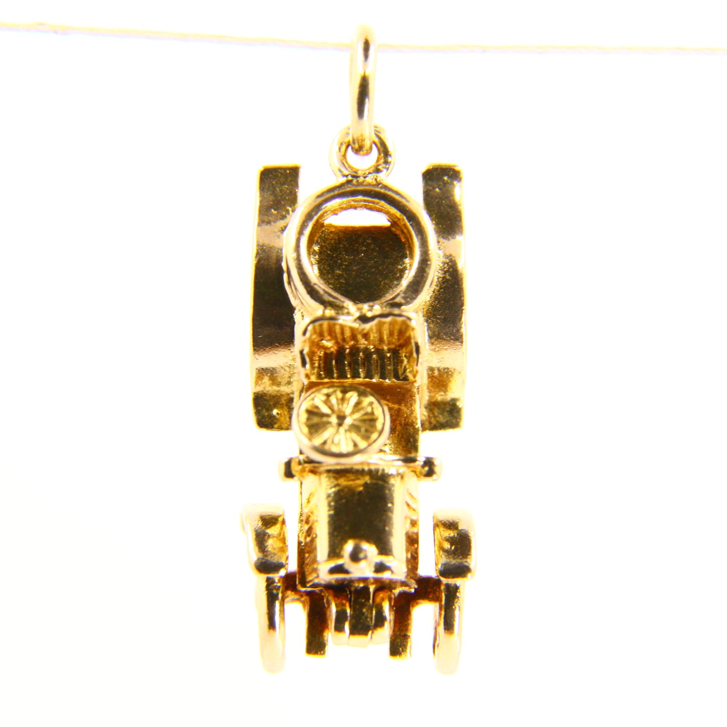 Vintage 9ct Automobile Opening Charm Detailed Yellow Gold Hallmarked Car Pendant