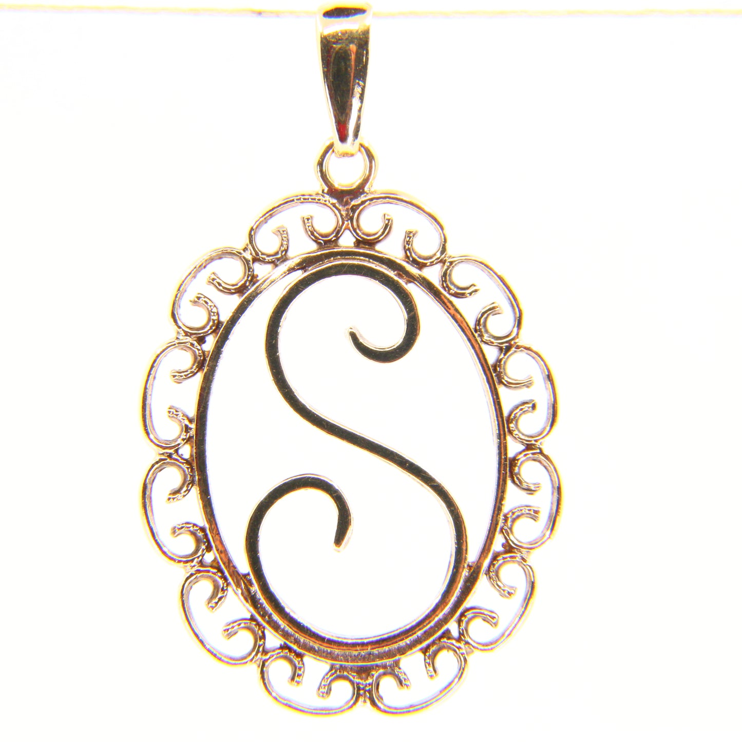 Vintage 9ct Gold 'S' Pendant Charm Hallmarked Solid Yellow Gold Letter Jewellery Gift