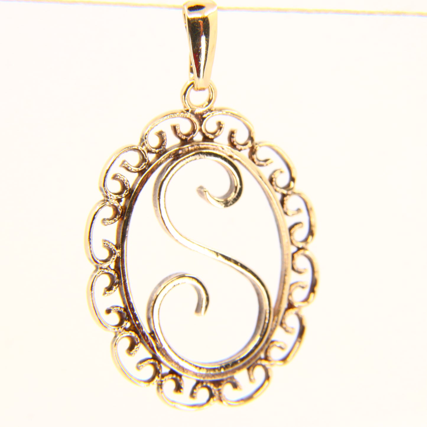 Vintage 9ct Gold 'S' Pendant Charm Hallmarked Solid Yellow Gold Letter Jewellery Gift