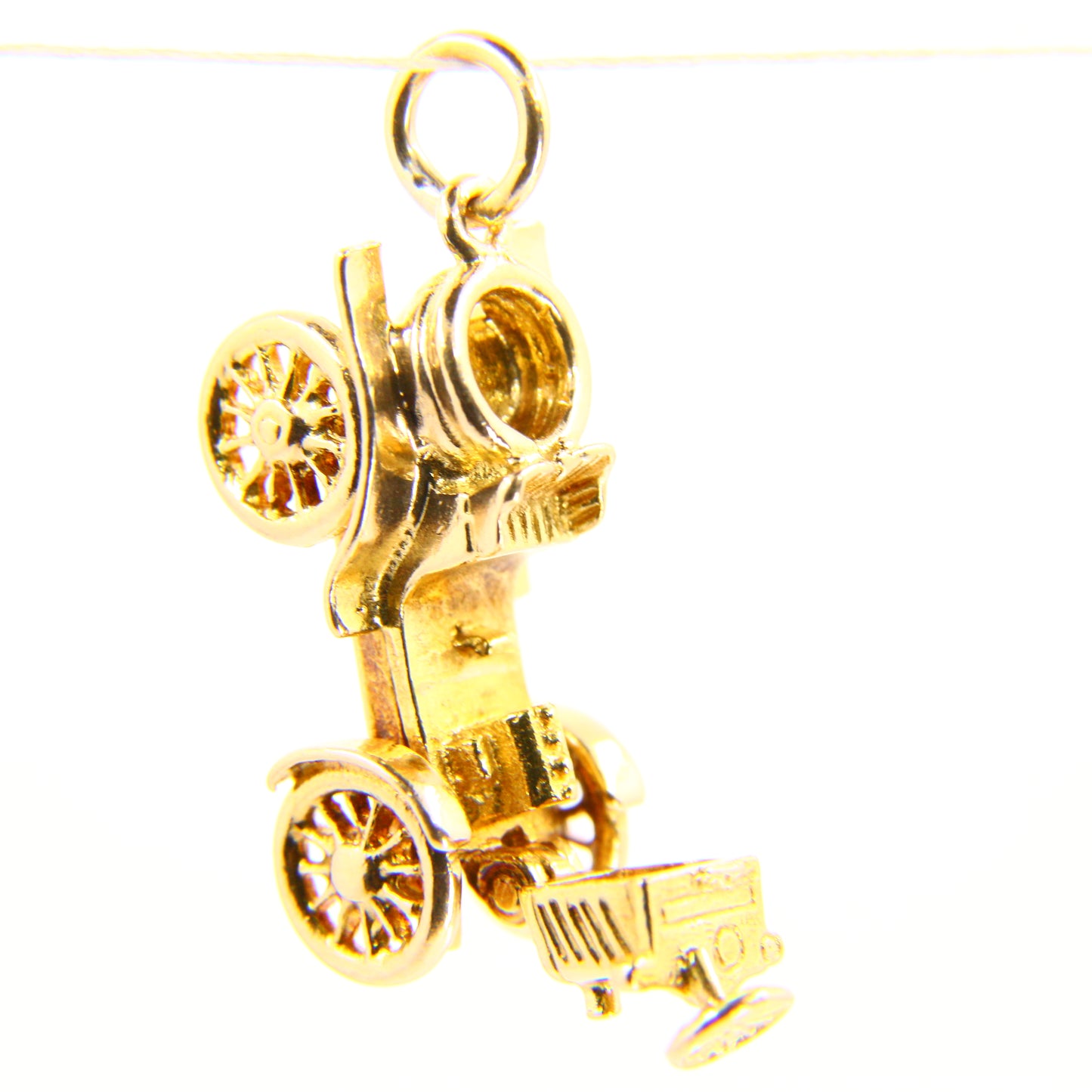 Vintage 9ct Automobile Opening Charm Detailed Yellow Gold Hallmarked Car Pendant