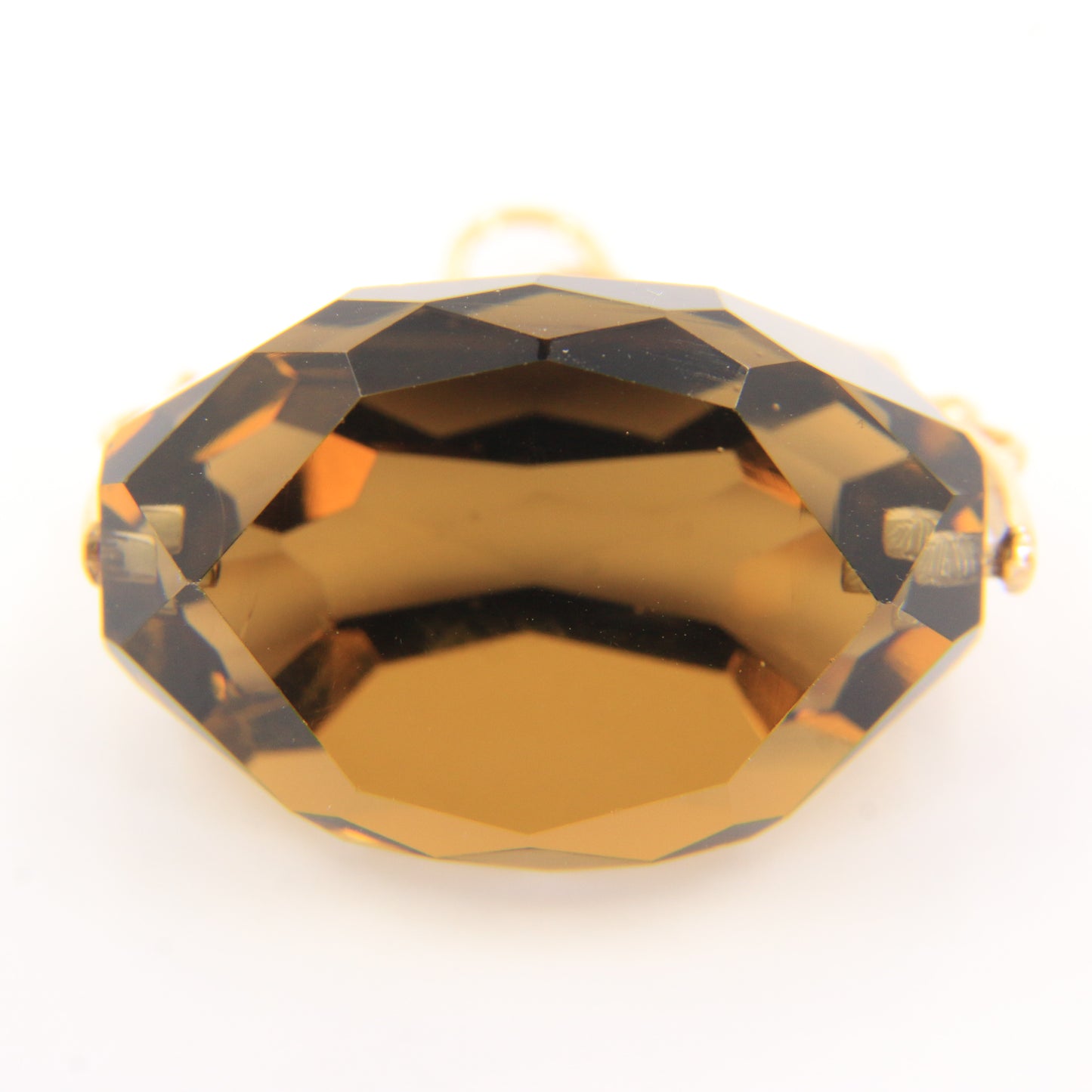 Vintage 9ct Hallmarked Smokey Quartz Spinner Fob Pendant Yellow Gold Charm