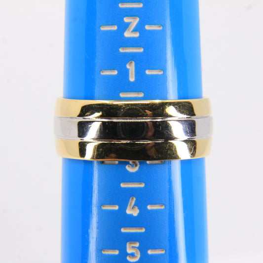 Vintage 18ct Hallmarked Dual Tone Wedding Band Gold Ring Boxed UK SIZE Z3