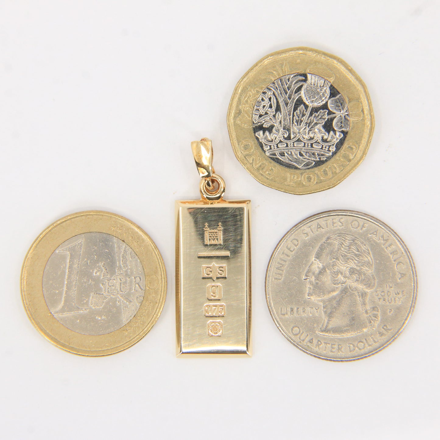 Vintage 9ct Gold 1/4 OZ Royal Mint Ingot Pendant 18 INCH Necklace 2006