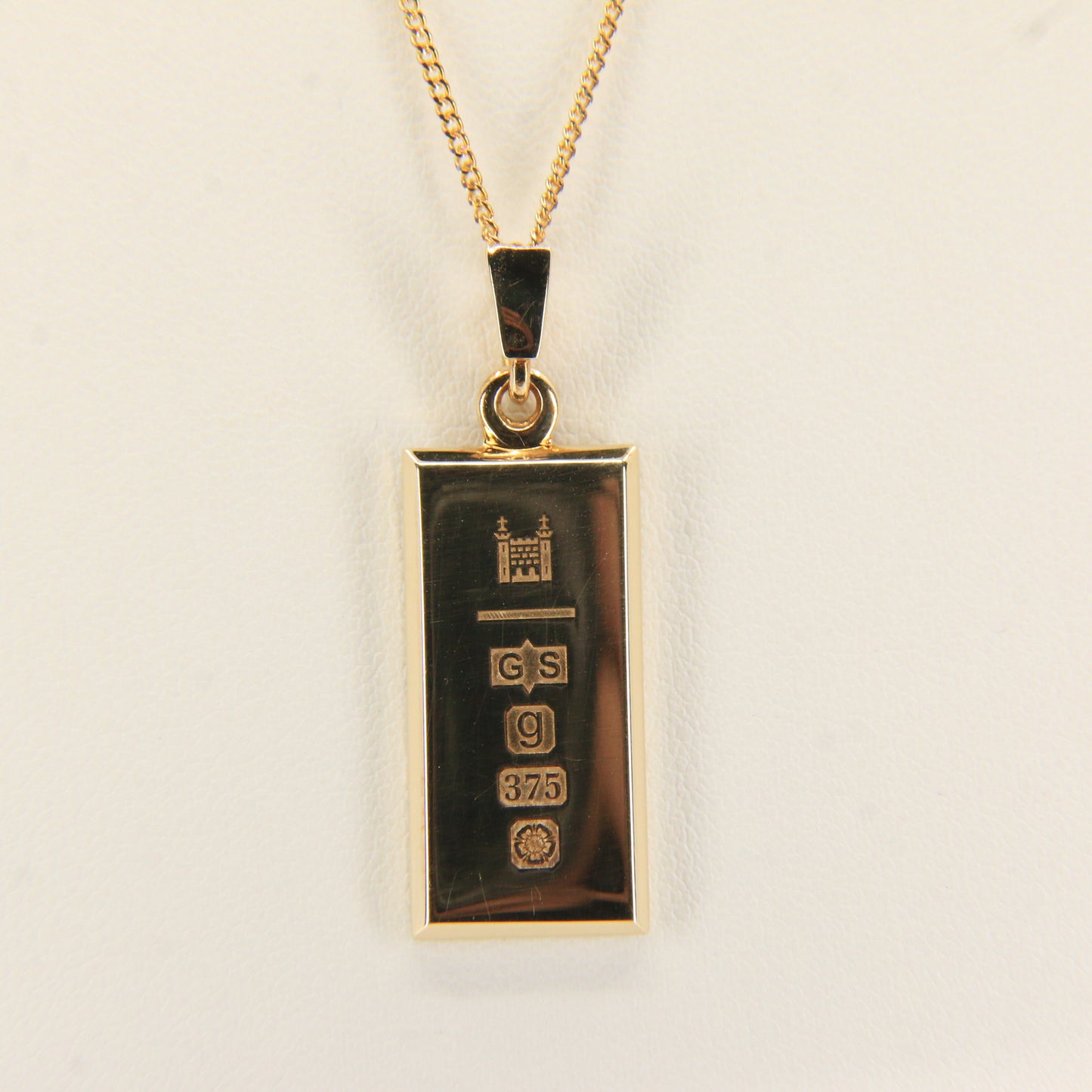 Vintage 9ct Gold 1/4 OZ Royal Mint Ingot Pendant 18 INCH Necklace 2006