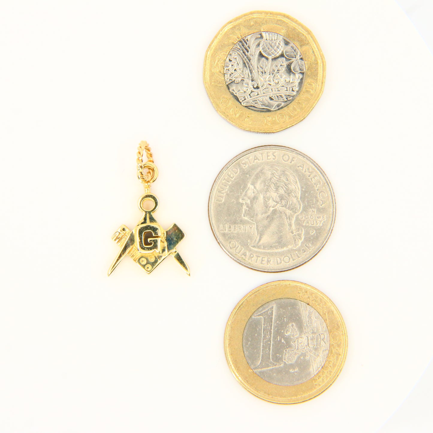 Vintage 9ct Masonic Gold Charm Yellow Gold Freemason Pendant Hallmarked