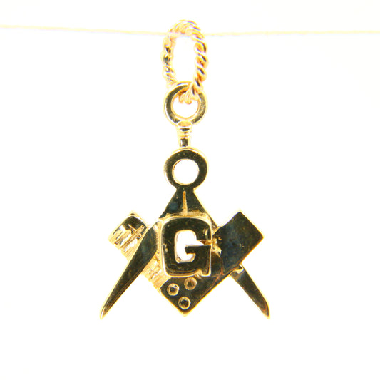 Vintage 9ct Masonic Gold Charm Yellow Gold Freemason Pendant Hallmarked