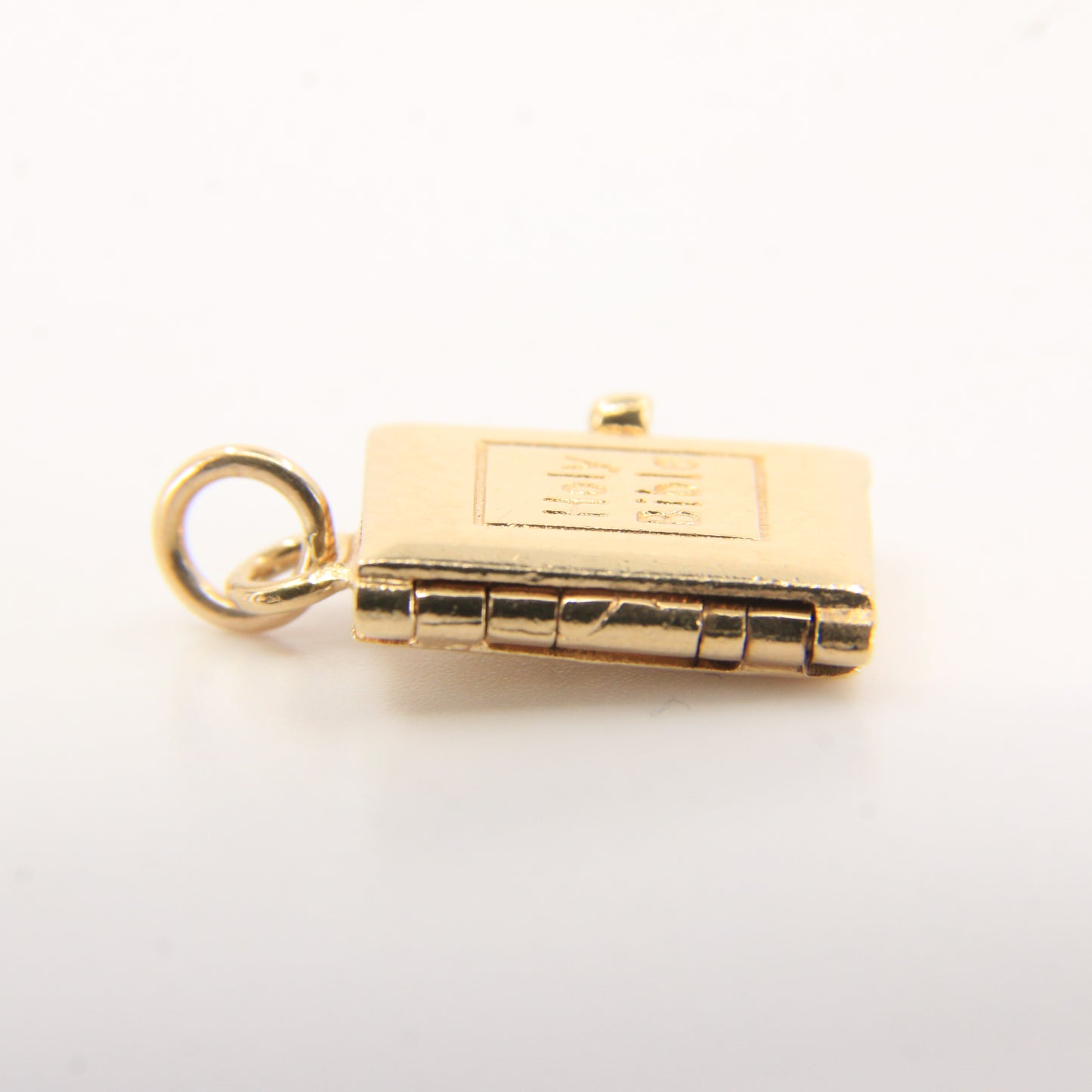 Vintage 9ct Solid Gold Opening Bible Charm Pendant with Pages