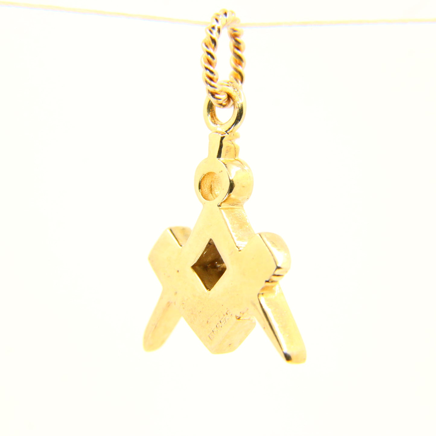 Vintage 9ct Masonic Gold Charm Yellow Gold Freemason Pendant Hallmarked