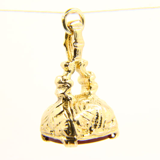 Vintage 9ct Carnelian Drop Fob Charm 9 Carat Yellow Gold Hallmarked Pendant