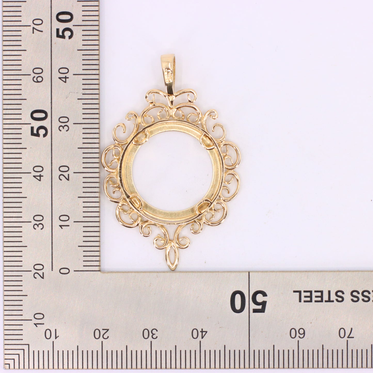 Vintage 9ct Hallmarked Gold Half Sovereign Coin Mount Pendant Display Frame