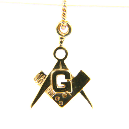 Vintage 9ct Masonic Gold Charm Hallmarked Yellow Gold Freemason Pendant Small
