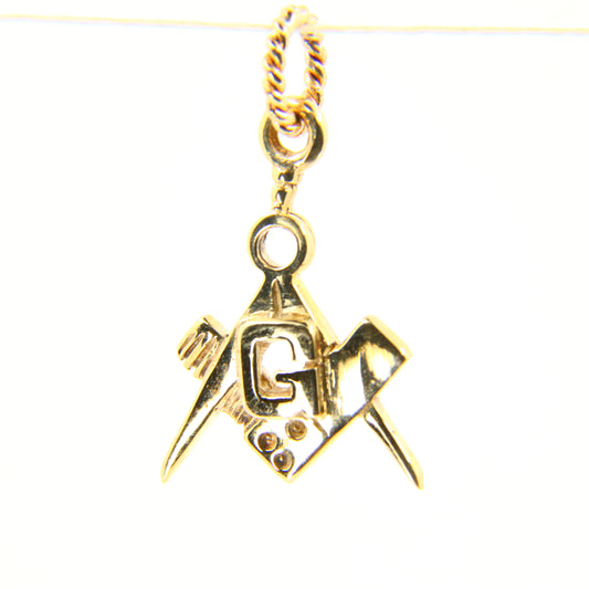 Vintage 9ct Masonic Gold Charm Hallmarked Yellow Gold Freemason Pendant Small