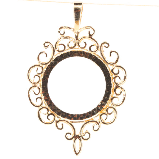 Vintage 9ct Hallmarked Gold Half Sovereign Coin Mount Pendant Display Frame