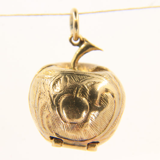 Vintage 9ct Gold Hallmarked Adam and Eve Opening Apple Pendant Charm