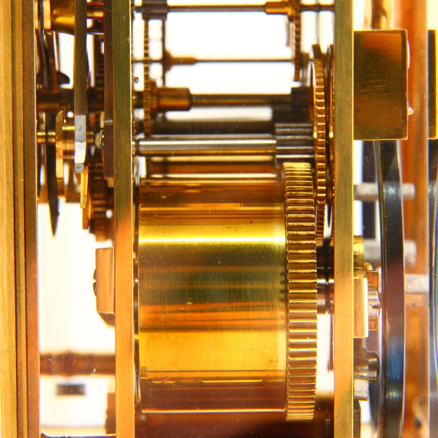 Antique Carriage Clock Repeating Strike 1900 French Brass 8 Day Clock