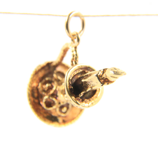 Vintage 9ct Solid Gold Candle Lamp Charm Pendant Yellow Gold Gift