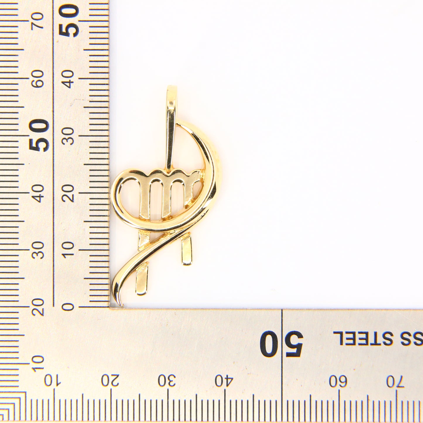 Modern 9ct Virgo Moon Sign Pendant Charm 9 Carat Yellow Gold Zodiac Jewellery Gift
