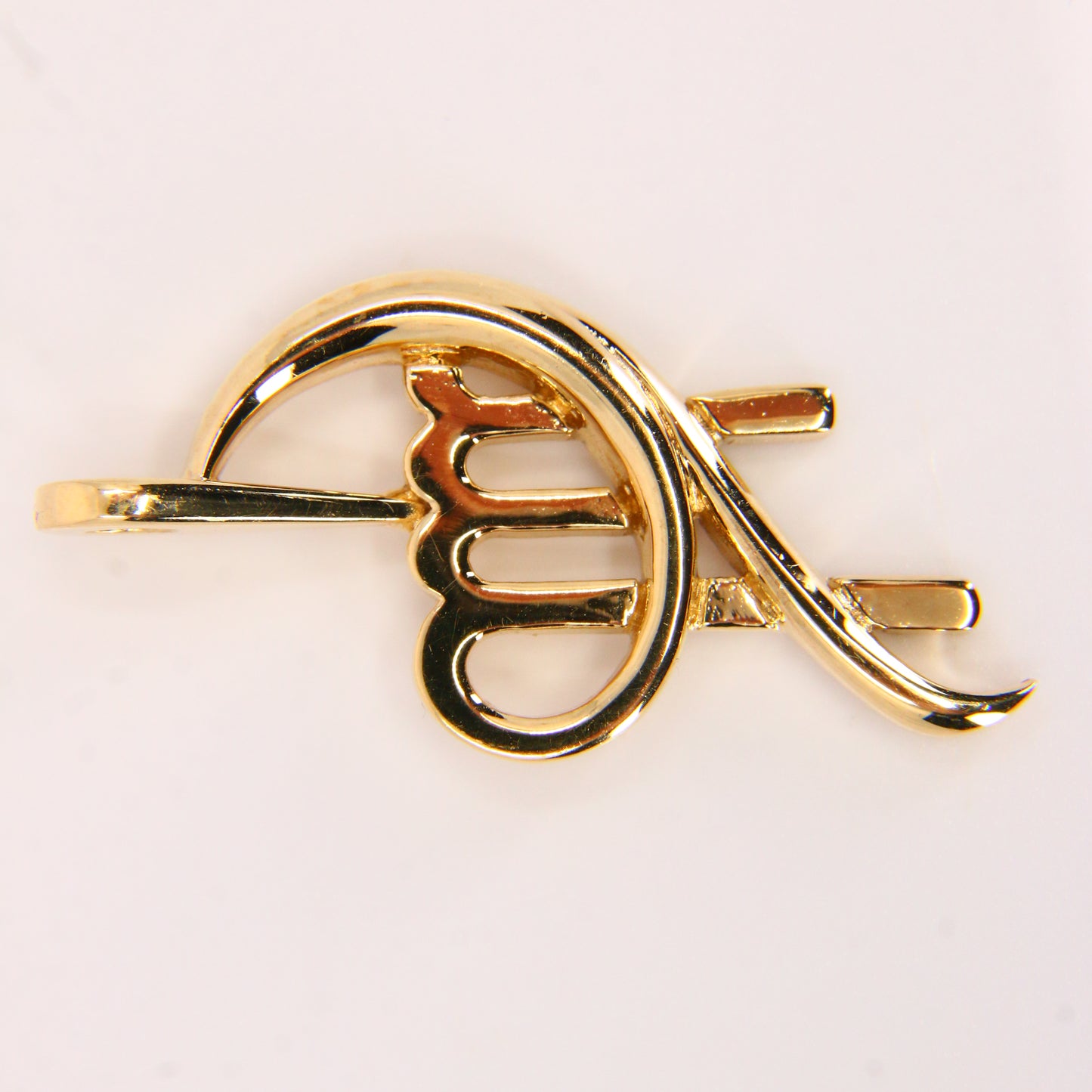 Modern 9ct Virgo Moon Sign Pendant Charm 9 Carat Yellow Gold Zodiac Jewellery Gift