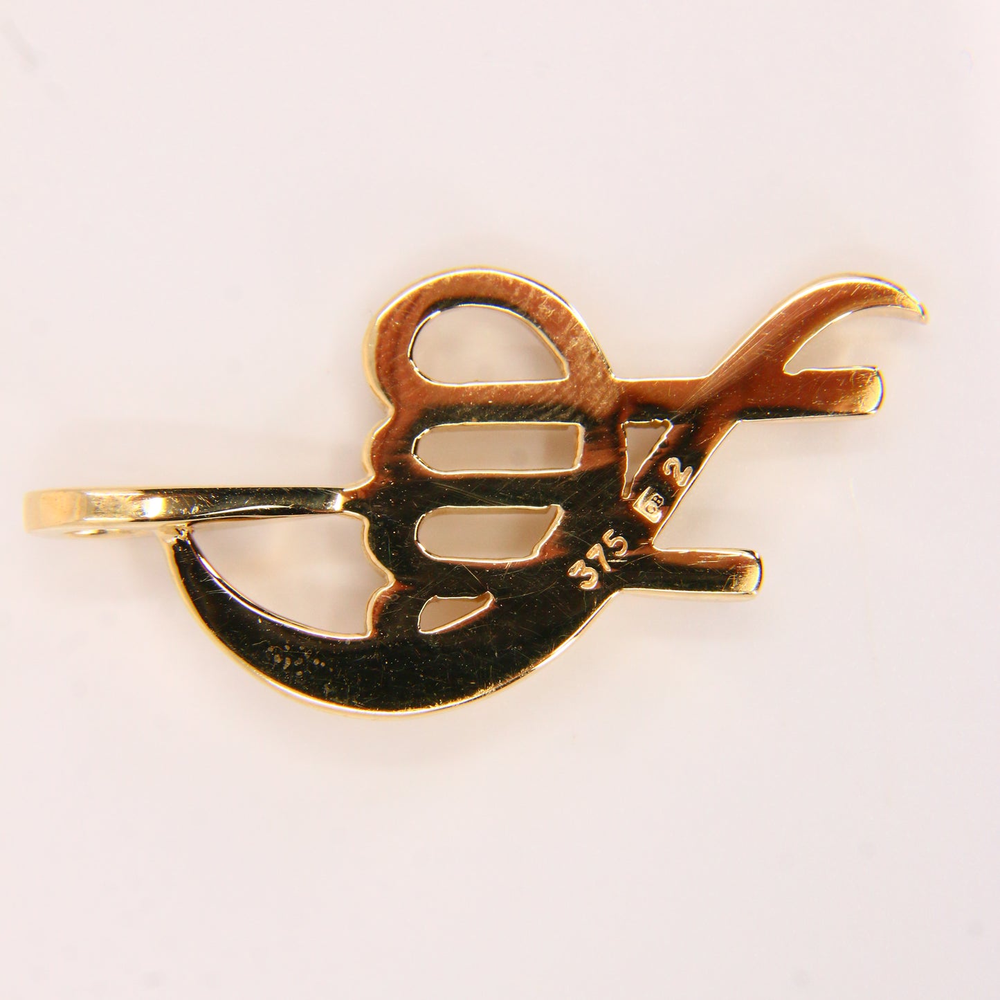 Modern 9ct Virgo Moon Sign Pendant Charm 9 Carat Yellow Gold Zodiac Jewellery Gift