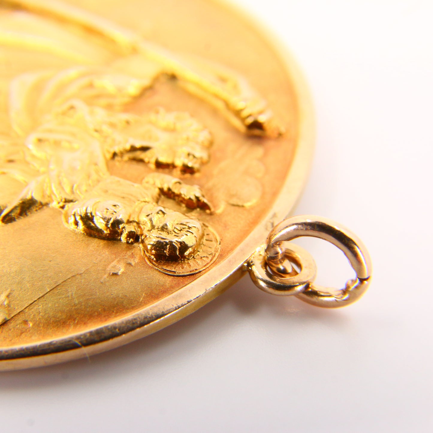 Large Vintage 9ct ST Christopher Travel Charm 9 Carat Yellow Gold Pendant Gift