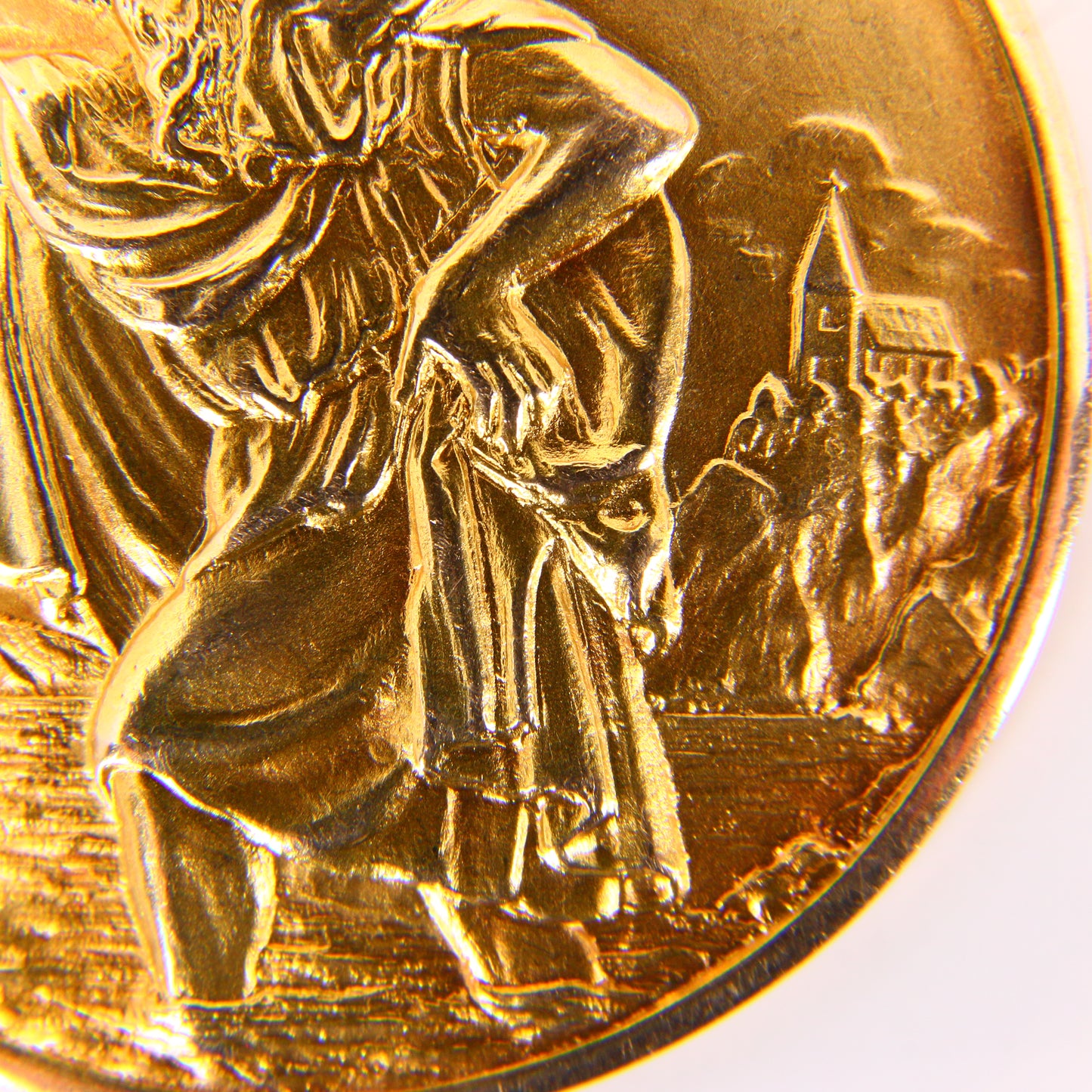 Large Vintage 9ct ST Christopher Travel Charm 9 Carat Yellow Gold Pendant Gift