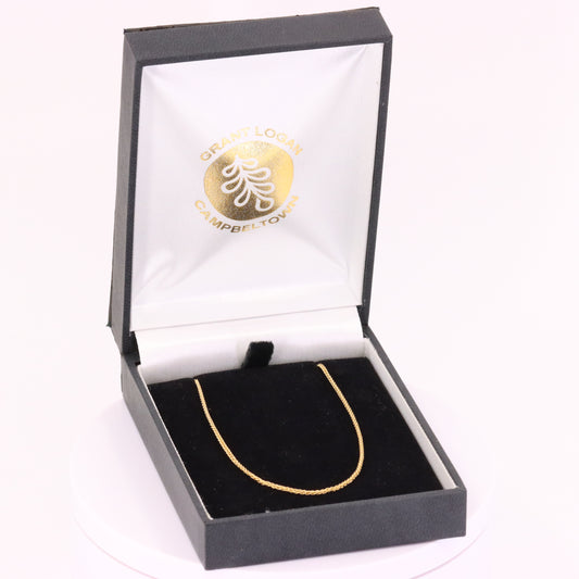 Vintage 18ct Yellow Gold Hallmarked 20 Inch Rope Chain Necklace 1mm Boxed Gift