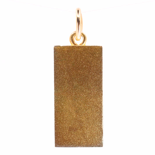 Vintage 9ct Hallmarked 1981 Yellow Gold Ingot Pendant Textured Bar Gift