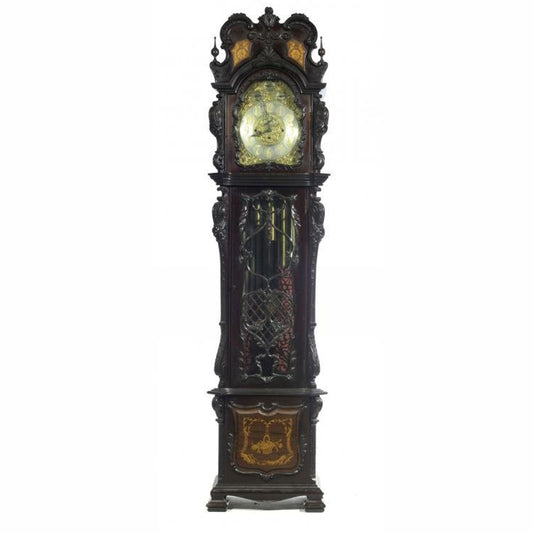 Large Antique English Tubular Mahogany Longcase Clock c.1900 – T. Armstrong Manchester