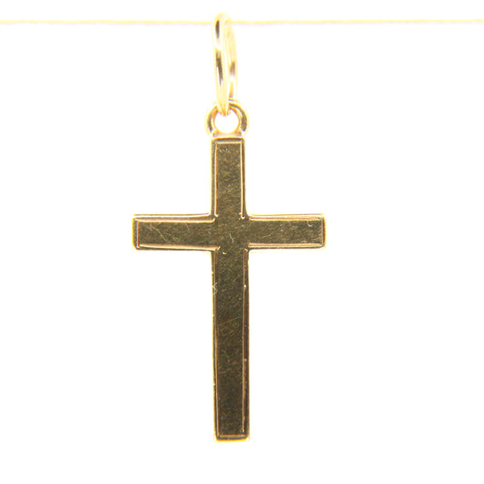 Vintage 9ct Gold Cross Pendant | Hallmarked 2002 w/ Queen’s Head Charm