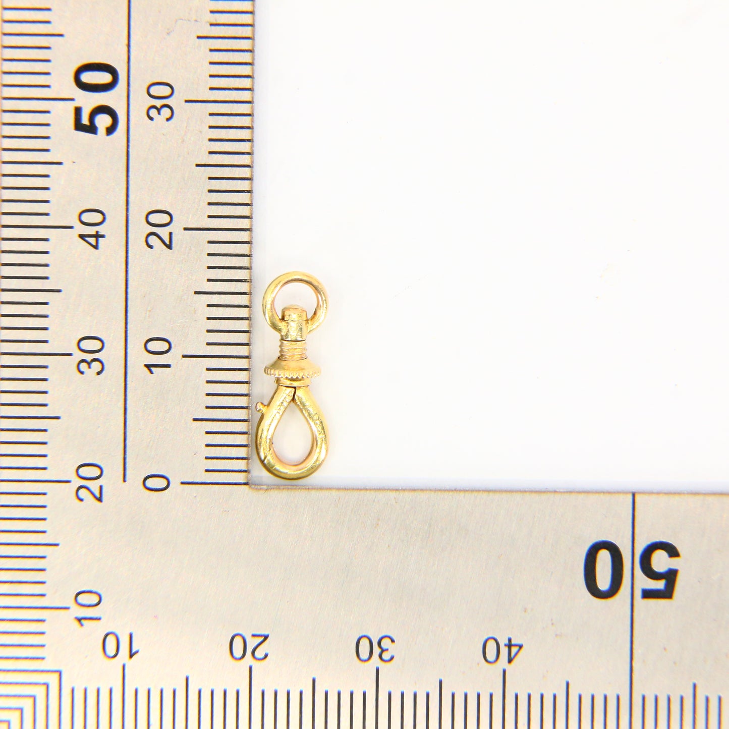 Antique 15k Gold Swivel Screw Clip Yellow Gold Pendant Albert Chain Fastener