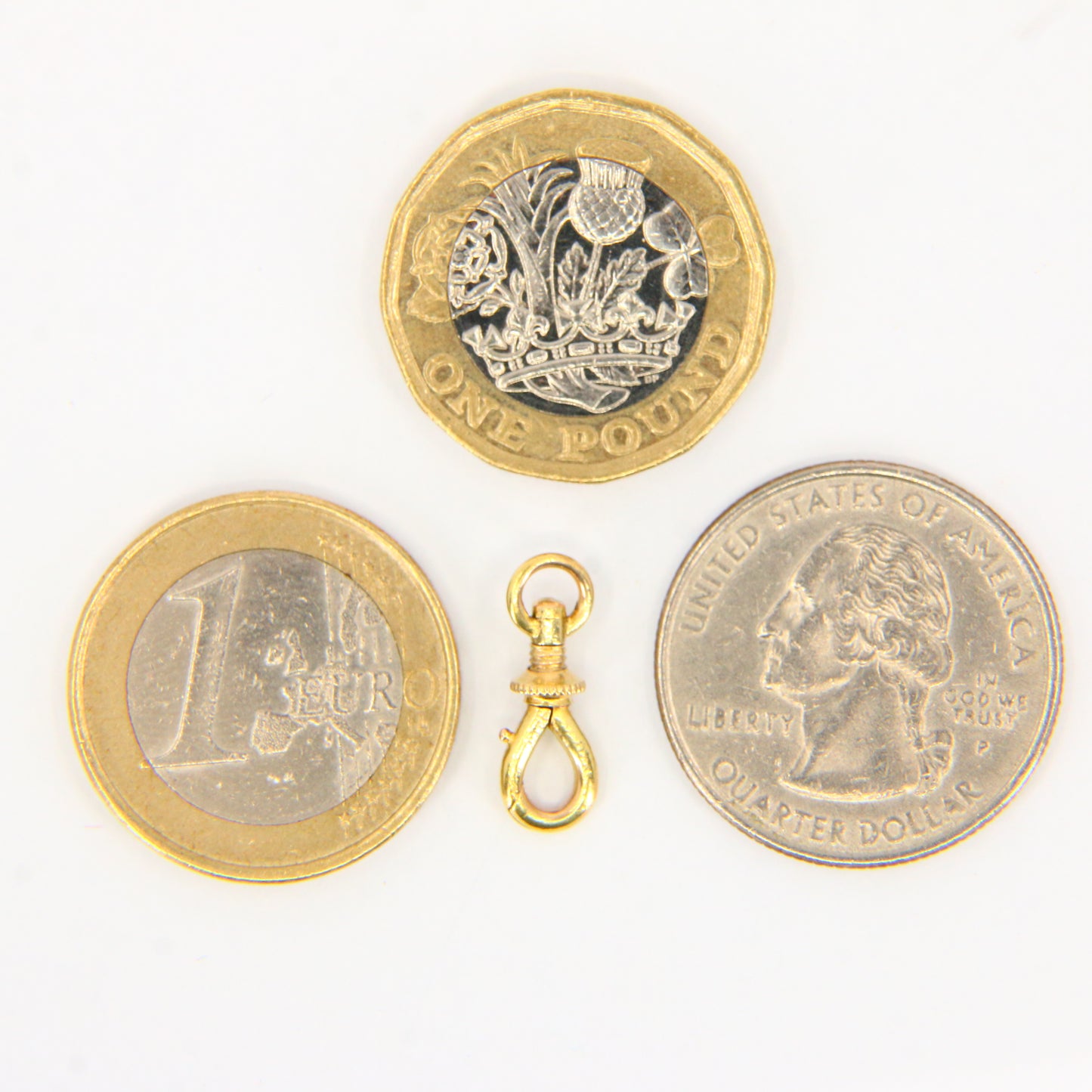 Antique 15k Gold Swivel Screw Clip Yellow Gold Pendant Albert Chain Fastener