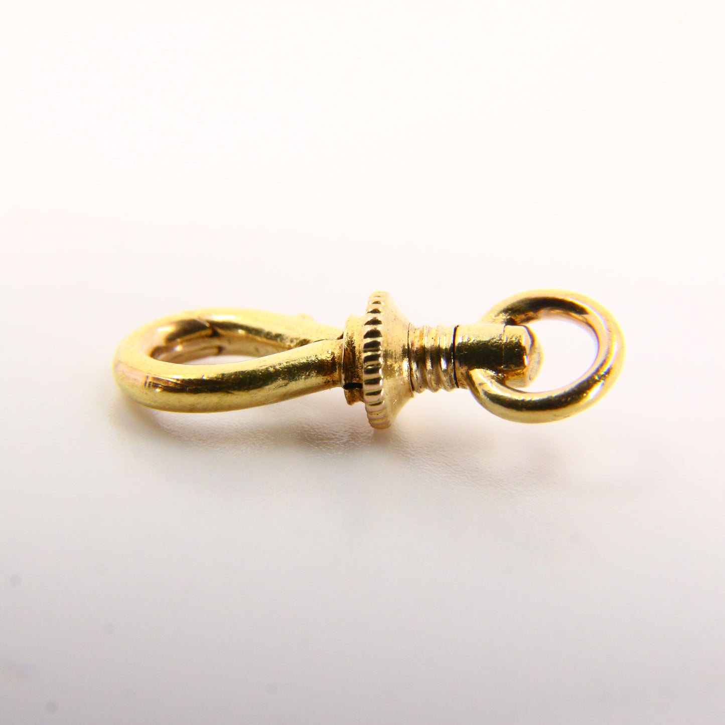 Antique 15k Gold Swivel Screw Clip Yellow Gold Pendant Albert Chain Fastener