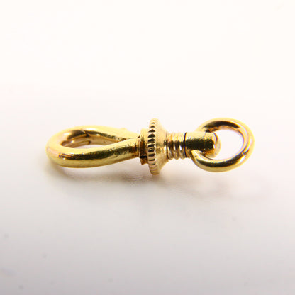 Antique 15k Gold Swivel Screw Clip Yellow Gold Pendant Albert Chain Fastener