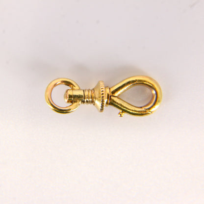 Antique 15k Gold Swivel Screw Clip Yellow Gold Pendant Albert Chain Fastener