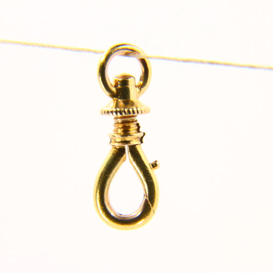 Antique 15k Gold Swivel Screw Clip Yellow Gold Pendant Albert Chain Fastener