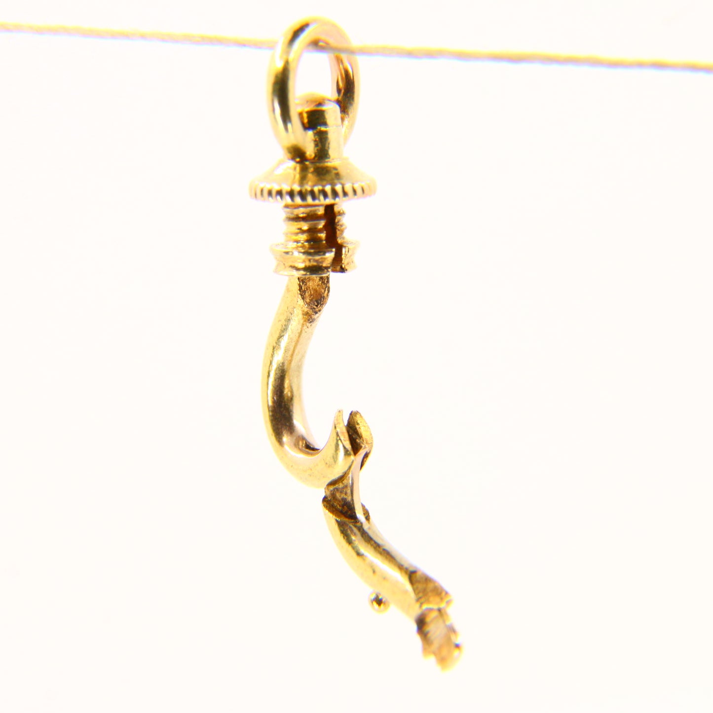 Antique 15k Gold Swivel Screw Clip Yellow Gold Pendant Albert Chain Fastener