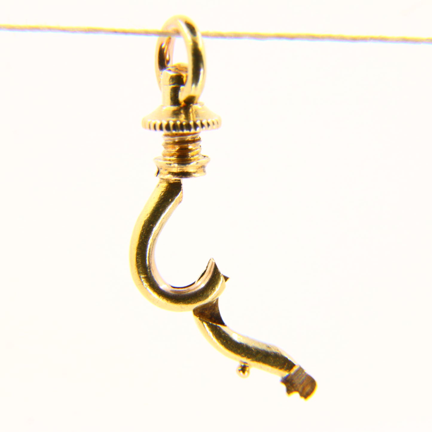 Antique 15k Gold Swivel Screw Clip Yellow Gold Pendant Albert Chain Fastener
