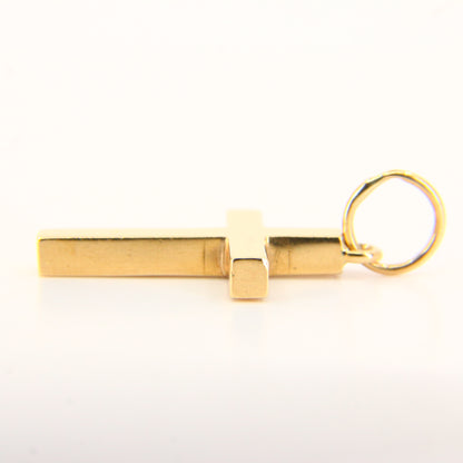 Vintage 9ct Gold Cross Pendant | Hallmarked 2002 w/ Queen’s Head Charm