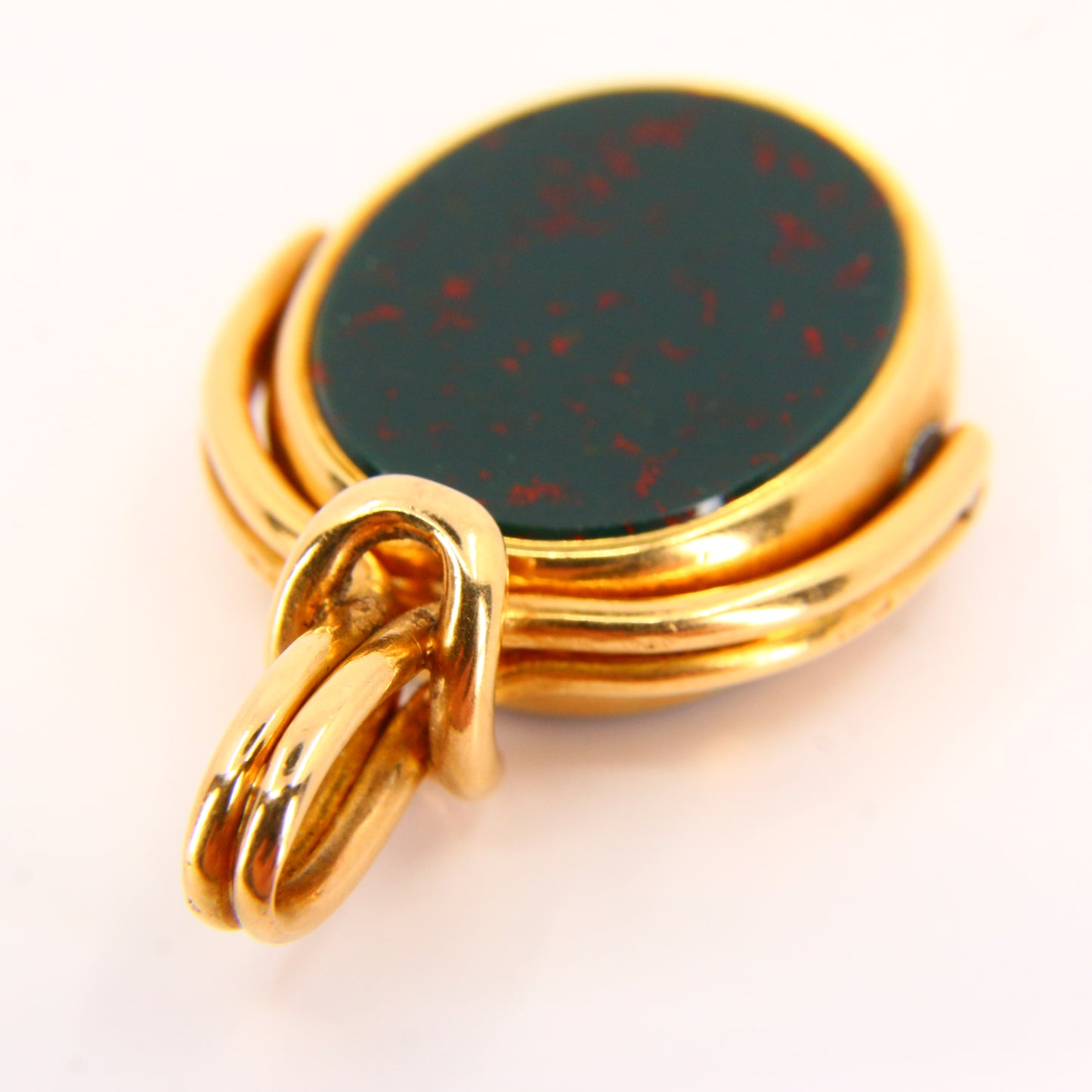 Antique Hallmarked 18ct Gold Spinner Pendant Bloodstone Carnelian Fob