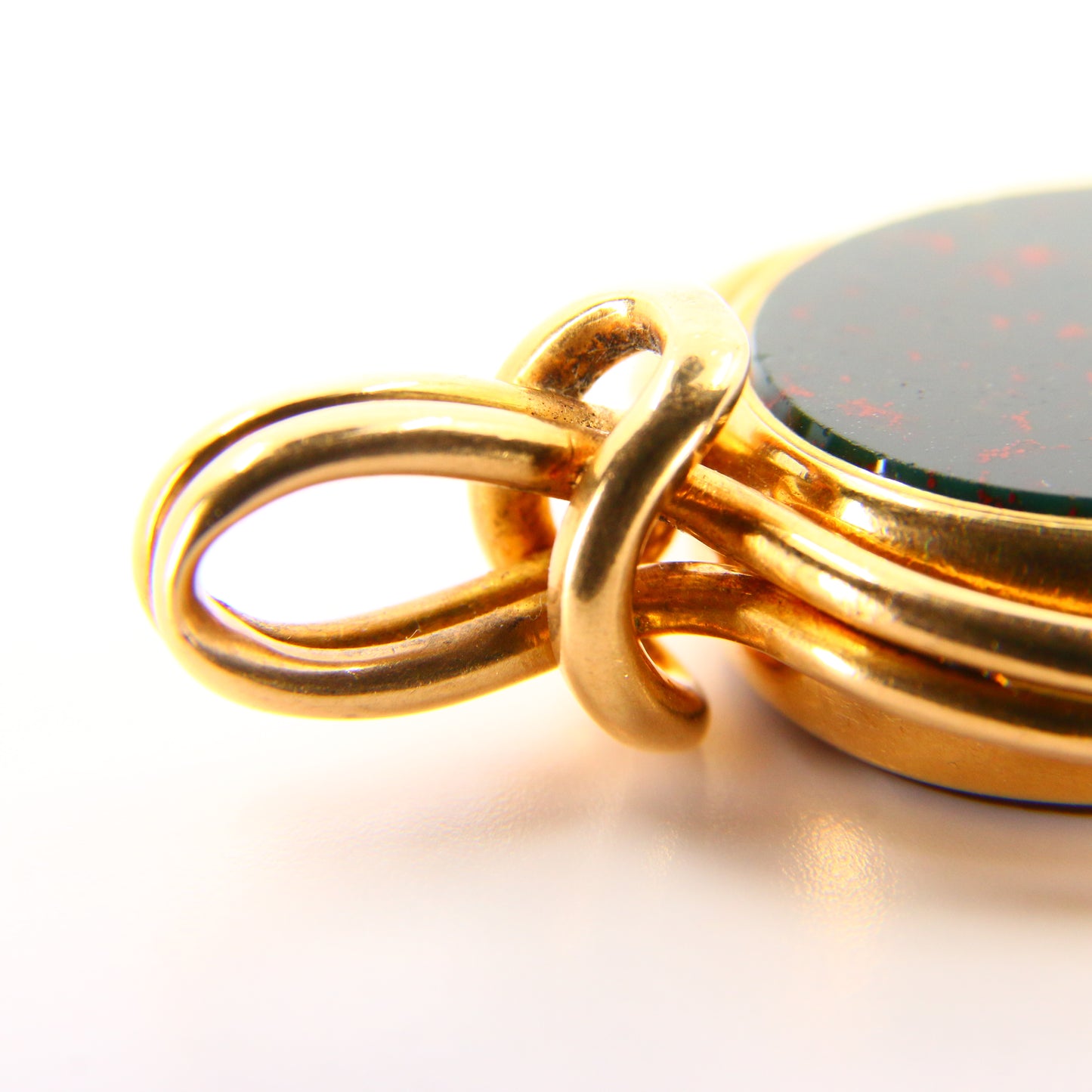 Antique Hallmarked 18ct Gold Spinner Pendant Bloodstone Carnelian Fob