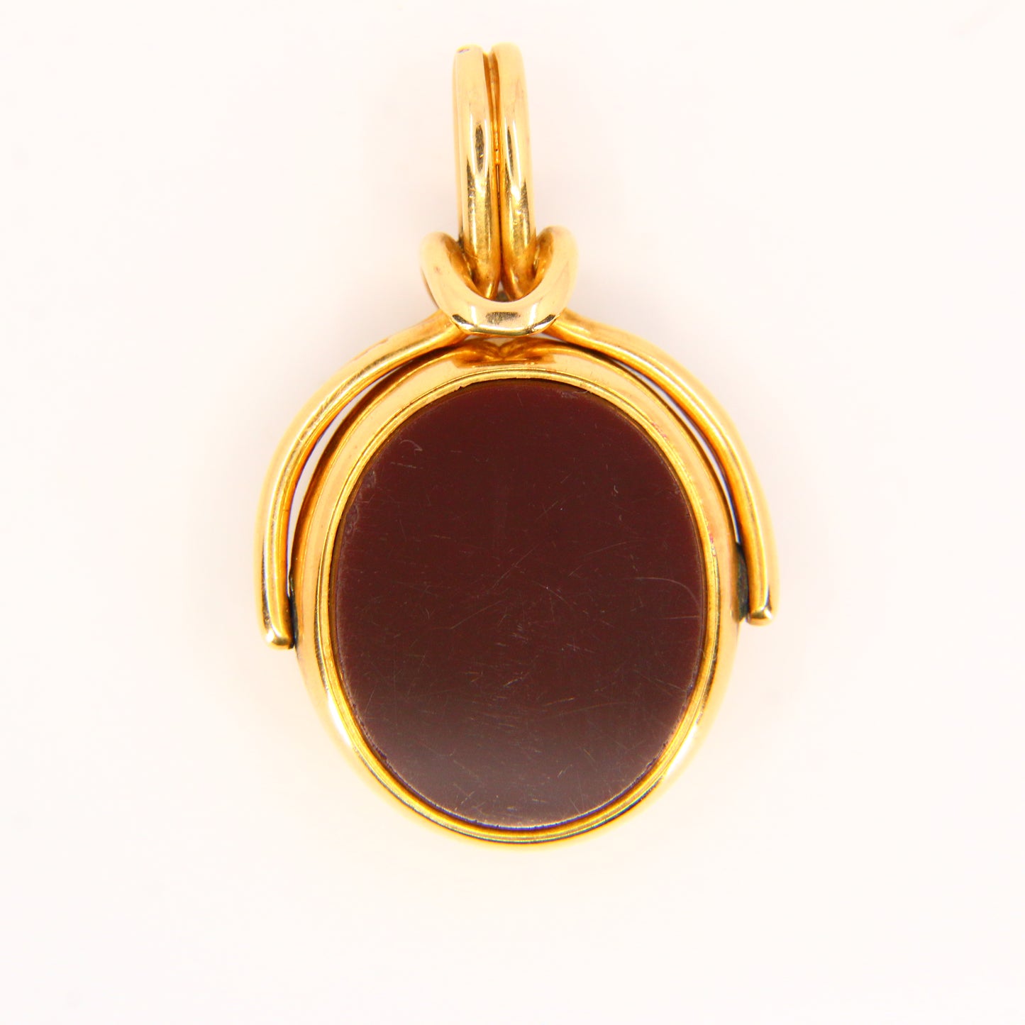 Antique Hallmarked 18ct Gold Spinner Pendant Bloodstone Carnelian Fob