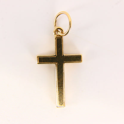 Vintage 9ct Gold Cross Pendant | Hallmarked 2002 w/ Queen’s Head Charm